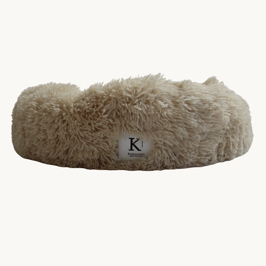 Pluche kattenmand Donut | Zacht kattenbed met verhoogde rand, 60 cm | Kattenstijl