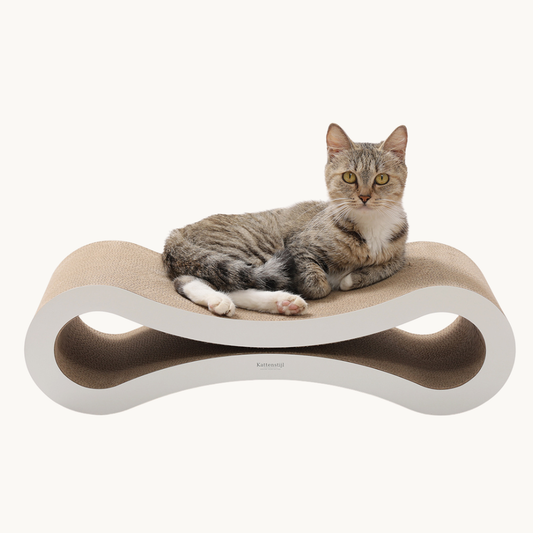 Krabkarton Infinity Lounge | Design kartonnen krabmeubel voor katten | Kattenstijl