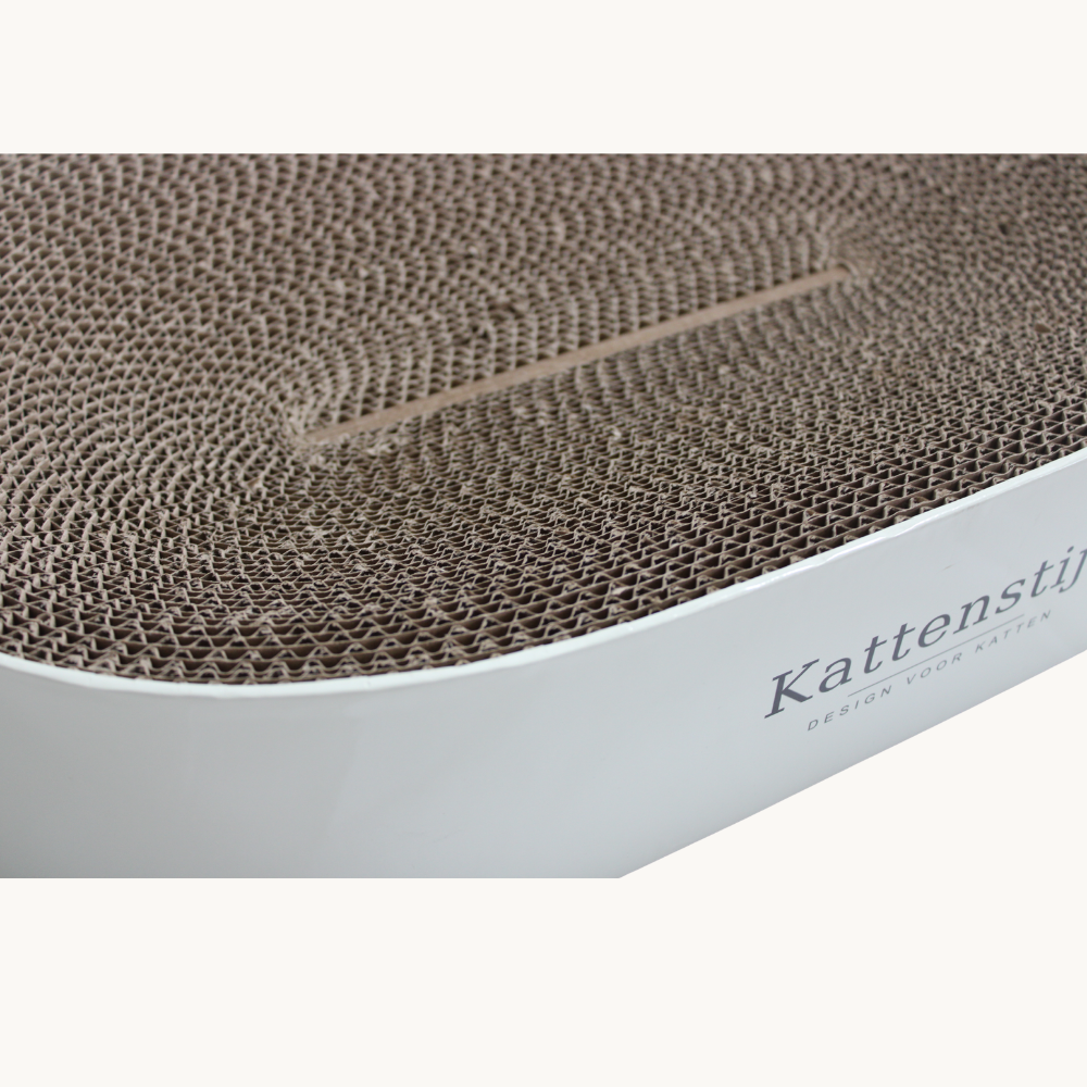 Krabkarton Ovaal Lounge | Design kartonnen krabmeubel | Kattenstijl