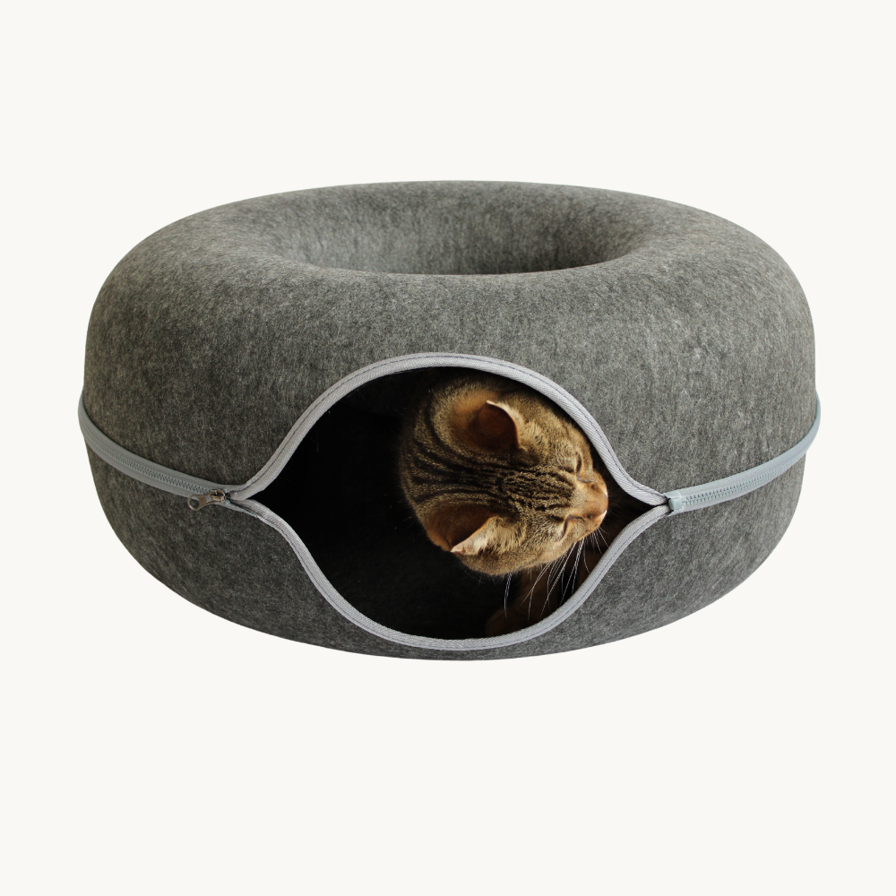 Vilten Kattenmand Donut | Kattentunnel & slaapplek in één | Kattenstijl