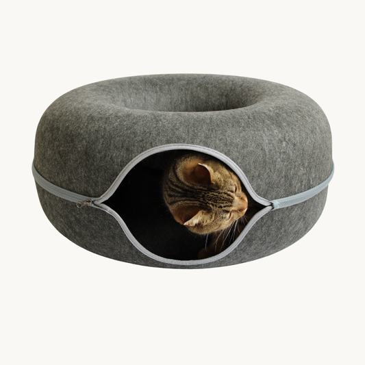 Vilten Kattenmand Donut | Kattentunnel & slaapplek in één | Kattenstijl