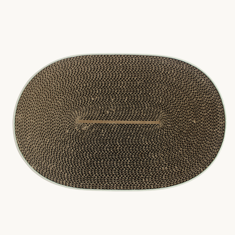 Krabkarton Ovaal Lounge | Design kartonnen krabmeubel | Kattenstijl